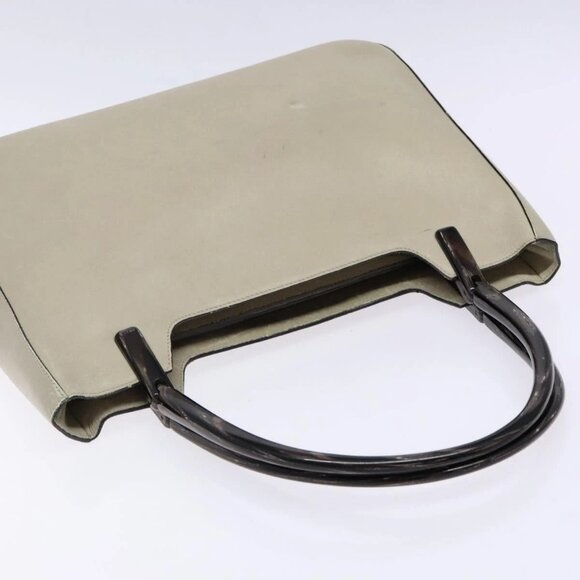 PRADA Tote Bag Leather Gray Auth - Picture 6 of 16